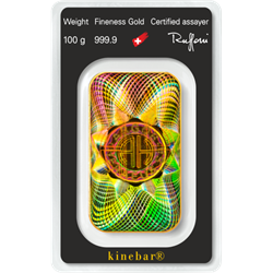 100 GRAM GOLD BAR ARGOR-HERAEUS KINEBAR