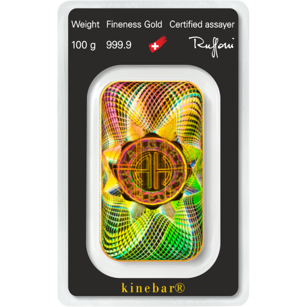 100 GRAM GOLD BAR ARGOR-HERAEUS KINEBAR