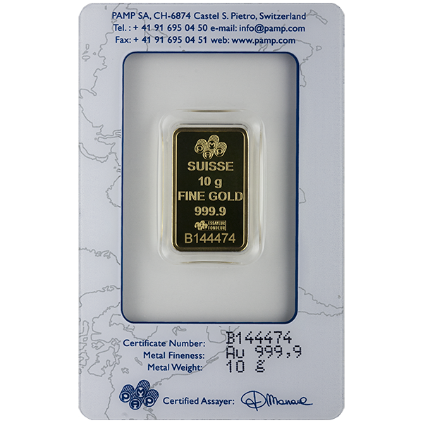 GOLD BARS ASSORTED WEIGHTS - 10 GRAM GOLD BAR PAMP - 10GP