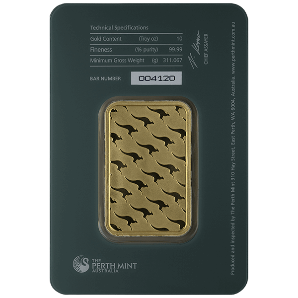 GOLD BARS 10 OZ - 10 OZ GOLD BAR PERTH - 10PERTH