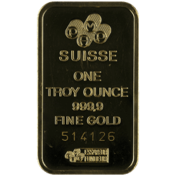 Recognized Mint (Our Choice) 1 oz .9999 Gold Bar (No Packaging)