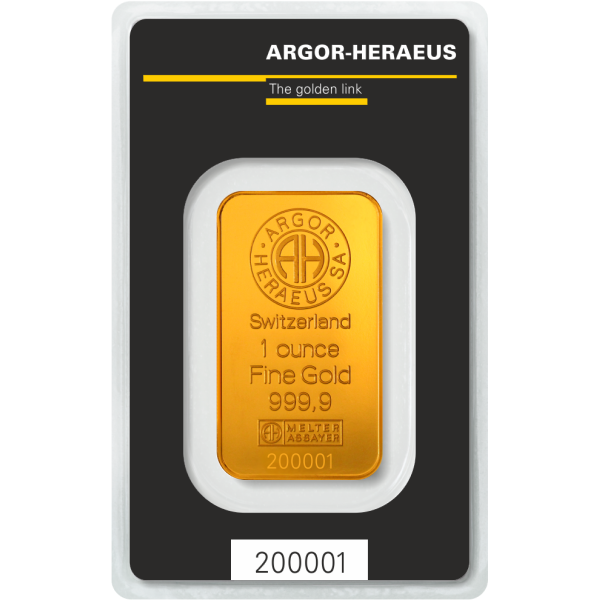 1 OZ GOLD BAR ARGOR-HERAEUS KINEBAR