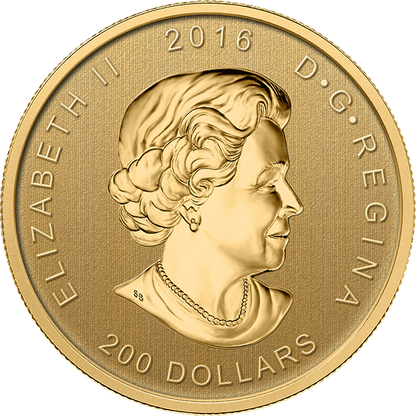 2016 1 OZ GOLD RCM GRIZZLY BEAR