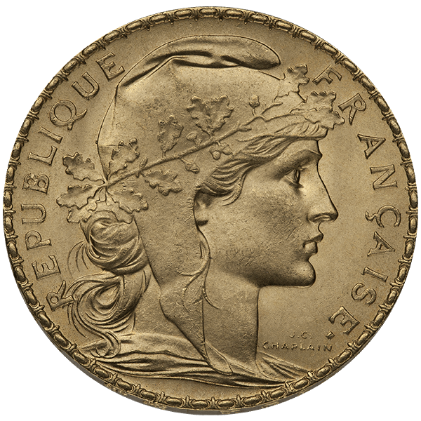 20 FRANC FRENCH GOLD ROOSTER