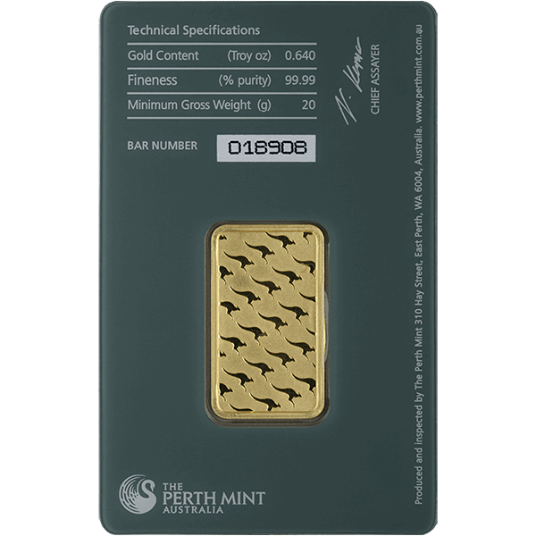 GOLD BARS ASSORTED WEIGHTS - 20 GRAM PERTH GOLD BAR - 20GPERTH