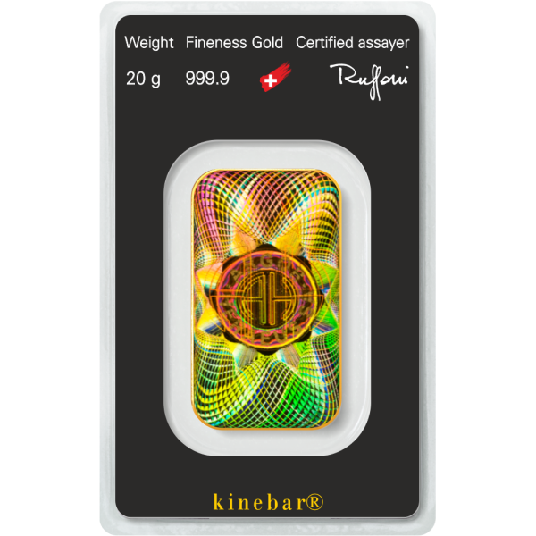 20 GRAM GOLD BAR ARGOR-HERAEUS KINEBAR