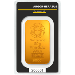 Argor-Heraeus 50g .9999 Gold Bar
