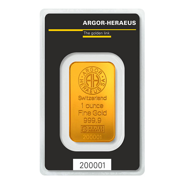 1 OZ GOLD BAR ARGOR-HERAEUS