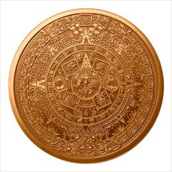 1 OZ COPPER ROUND AZTEC CALENDAR