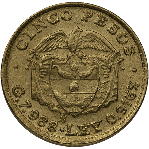 5 PESO COLOMBIAN GOLD COIN