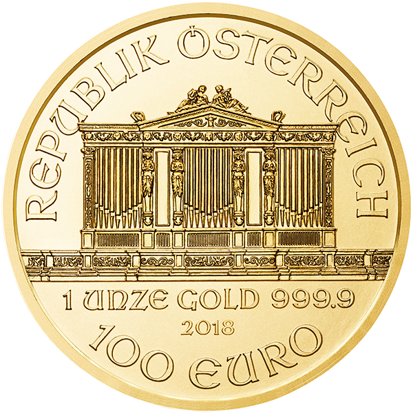 AUSTRIAN GOLD PHILHARMONIC - 2018 1 OZ AUSTRIAN GOLD PHILHARMONIC - 1GPH18