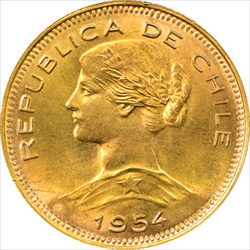 100 PESO CHILE GOLD COIN