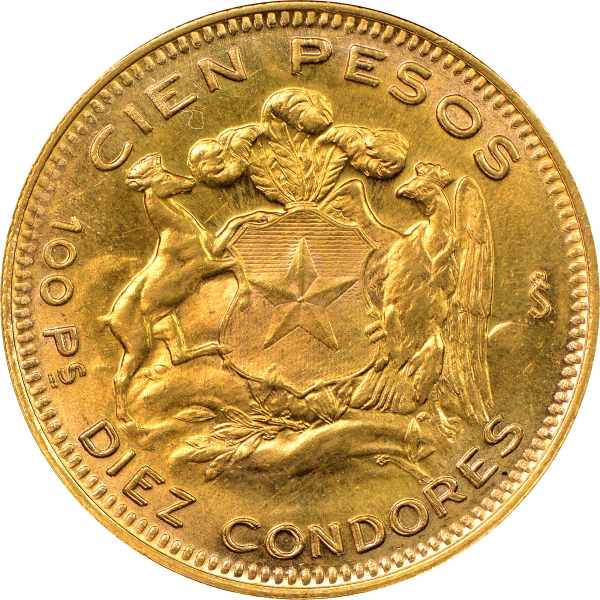 100 PESO CHILE GOLD COIN
