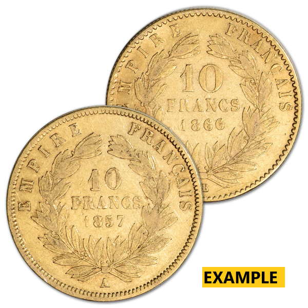 WORLD GOLD - 10 FRANC FRENCH GOLD COIN NAPOLEON III - 10FRAGNAP