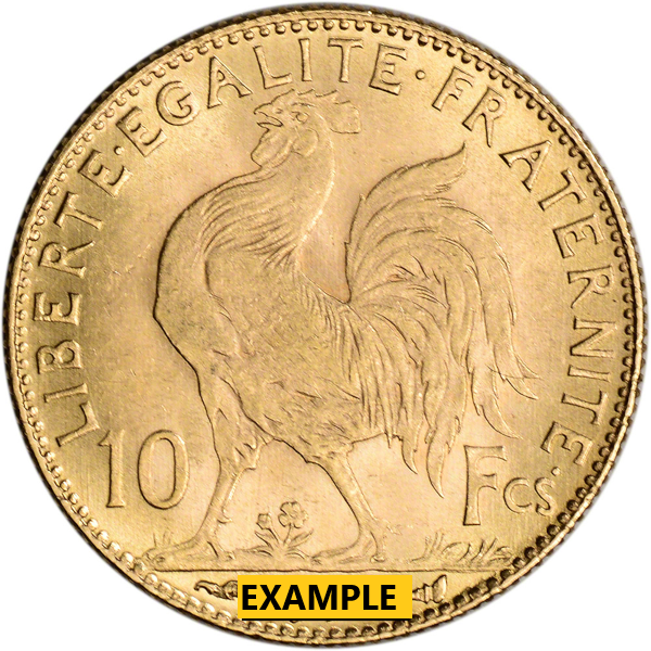 WORLD GOLD - 10 FRANC FRENCH GOLD COIN ROOSTER - 10FRAGR