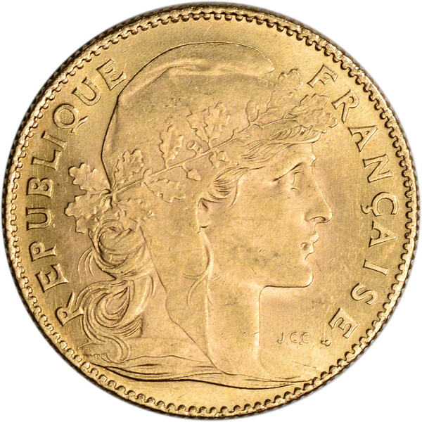 WORLD GOLD - 10 FRANC FRENCH GOLD COIN ROOSTER - 10FRAGR