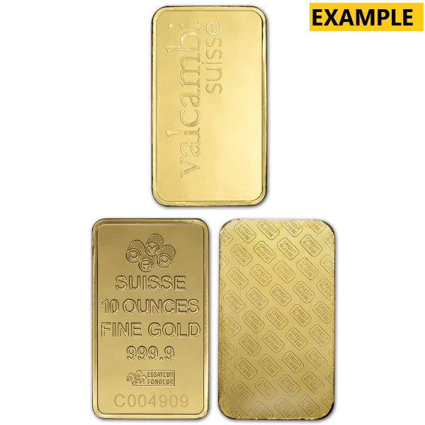 10 OZ GOLD BAR LBMA BRANDS