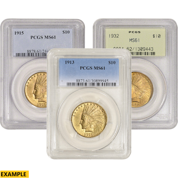 U.S. GOLD - $10 U.S. GOLD INDIAN PCGS61 - R10INDPCGS61