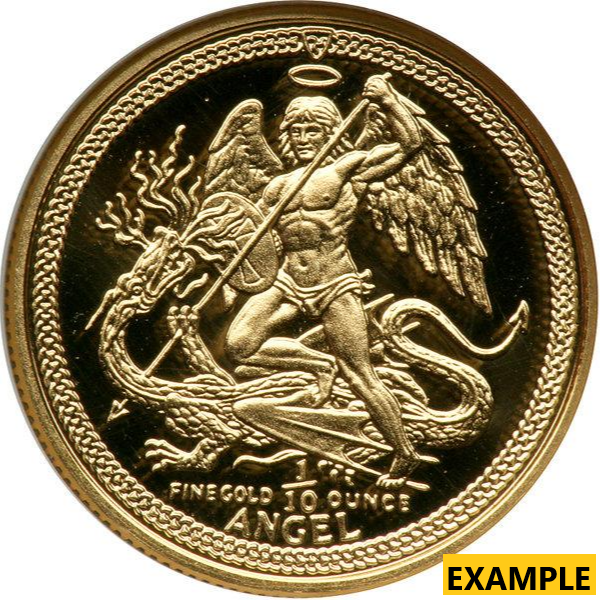WORLD GOLD - 1/10 OZ GOLD ANGEL ISLE OF MAN RANDOM DATE - .1ANGEL