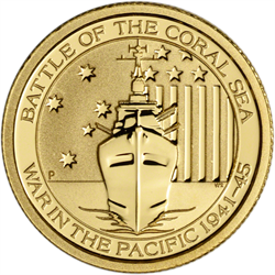 1/10 OZ GOLD ROUND BATTLE OF THE CORAL SEA