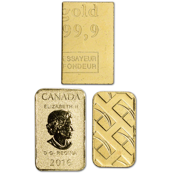 GOLD BARS ASSORTED WEIGHTS - 1/10 OZ GOLD BAR RANDOM TYPE - .1GBNP