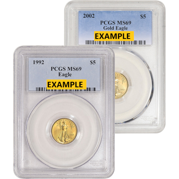 1/2 OZ AMERICAN GOLD EAGLE PCGS69