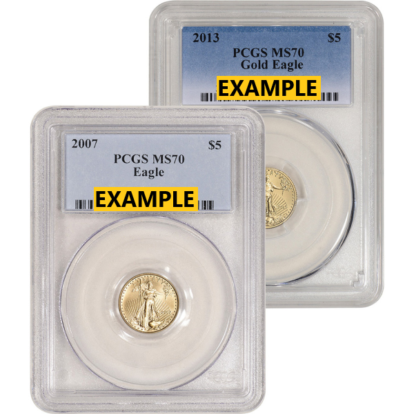 AMERICAN GOLD EAGLE NGC AND PCGS - 1/10 OZ AMERICAN GOLD EAGLE PCGS70 - .1GEP70