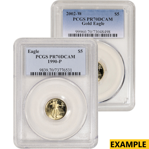 AMERICAN GOLD EAGLE NGC AND PCGS - 1/10 OZ AMERICAN GOLD EAGLE PCGS70 PROOF - .1GEP70PR
