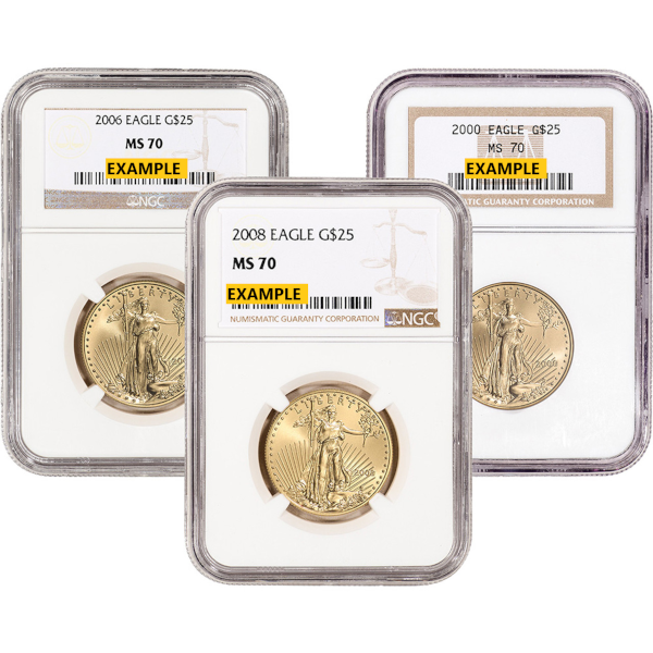 AMERICAN GOLD EAGLE NGC AND PCGS - 1/2 OZ AMERICAN GOLD EAGLE NGC70 - .5GEN70