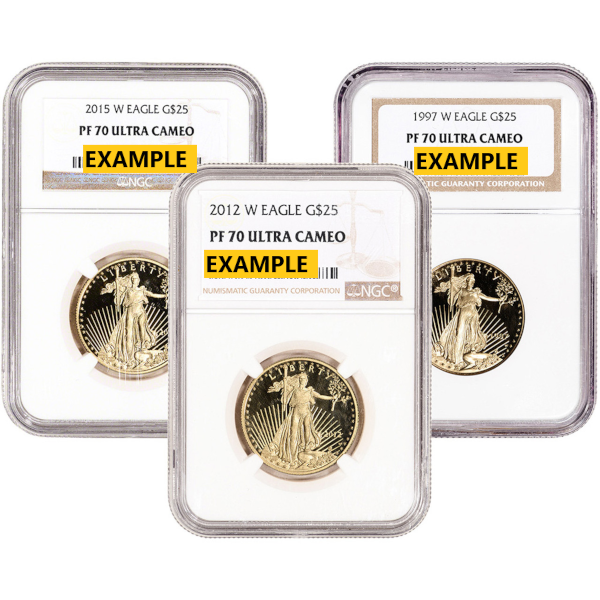 AMERICAN GOLD EAGLE NGC AND PCGS - 1/2 OZ AMERICAN GOLD EAGLE NGC70 PROOF - .5GEN70PR