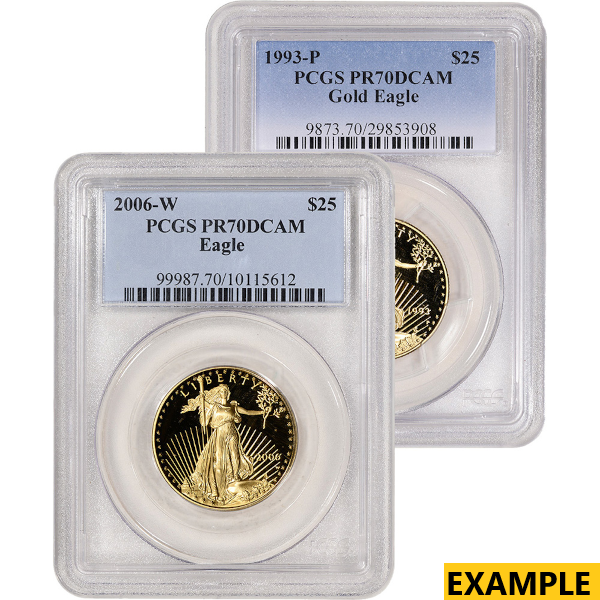 AMERICAN GOLD EAGLE NGC AND PCGS - 1/2 OZ AMERICAN GOLD EAGLE PCGS70 PROOF - .5GEP70PR