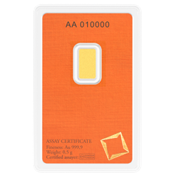 Valcambi 1/2g .9999 Gold Bar