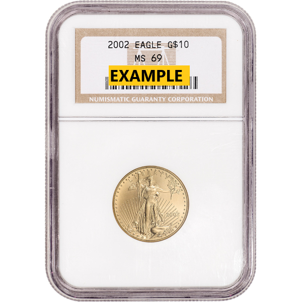 AMERICAN GOLD EAGLE NGC AND PCGS - 2002 1/4 OZ AMERICAN GOLD EAGLE NGC69 - .25GE02NGC69