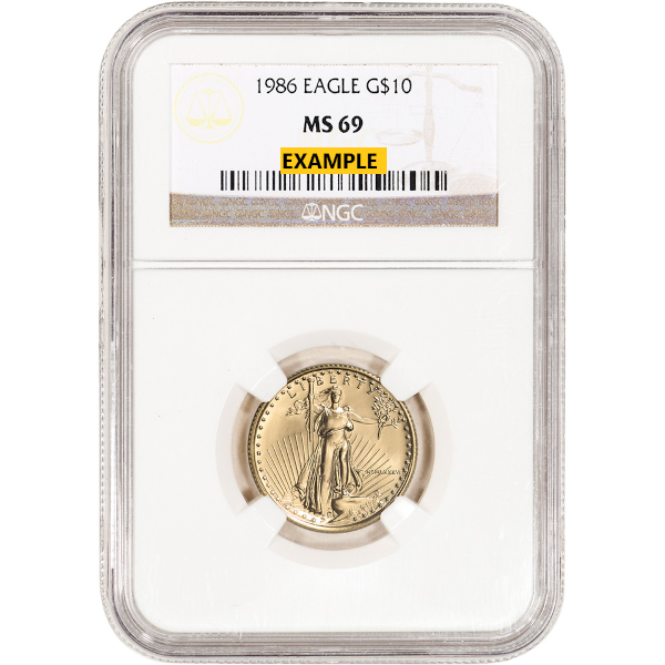 AMERICAN GOLD EAGLE NGC AND PCGS - 1986 1/4 OZ AMERICAN GOLD EAGLE NGC MS69 - .25GE86NGC69