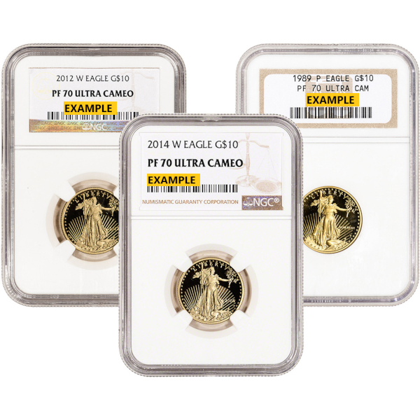 AMERICAN GOLD EAGLE NGC AND PCGS - 1/4 OZ AMERICAN GOLD EAGLE NGC70 PROOF - .25GEN70PR
