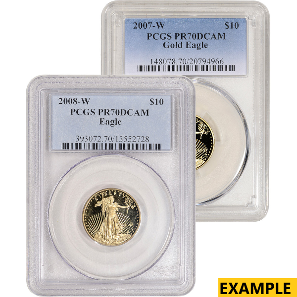1/4 OZ AMERICAN GOLD EAGLE PCGS70 PROOF