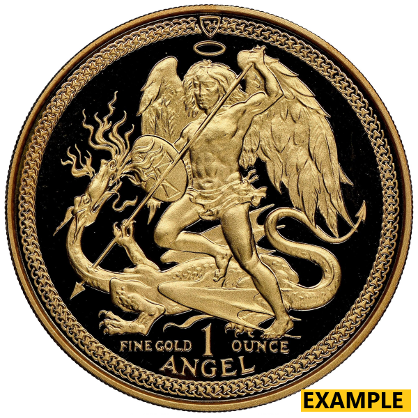 1 OZ GOLD ANGEL ISLE OF MAN RANDOM DATE