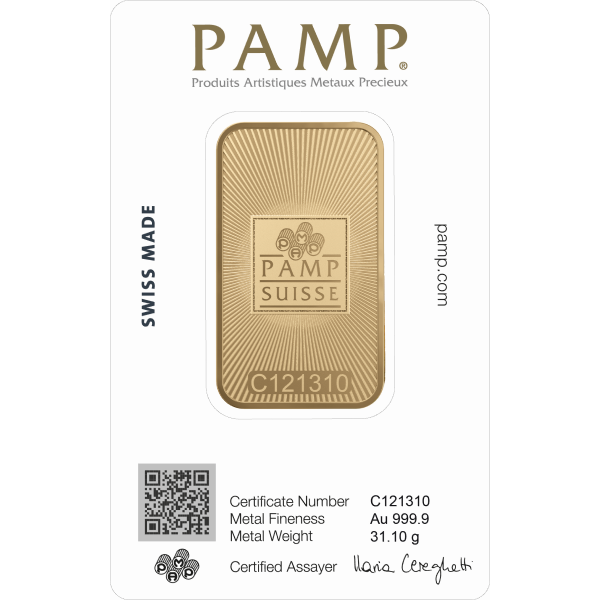 GOLD BARS 1 OZ - 1 OZ GOLD BAR PAMP .9999 FINE - 1PAMPS
