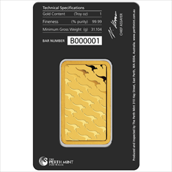 Perth Mint 1 oz .9999 Gold Bar