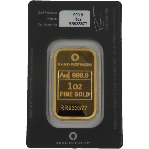 1 OZ GOLD BAR RAND REFINERY