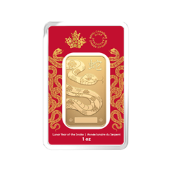 2025 1 OZ GOLD BAR RCM LUNAR SNAKE
