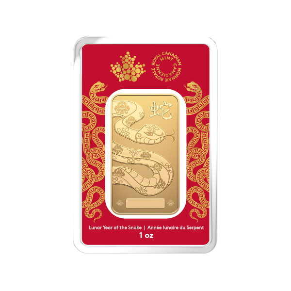 2025 1 OZ GOLD BAR RCM LUNAR SNAKE