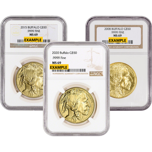 1 OZ AMERICAN GOLD BUFFALO NGC69