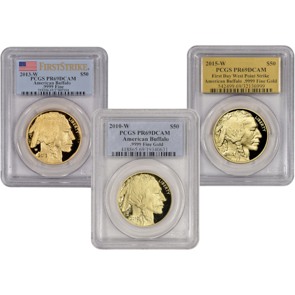 AMERICAN GOLD BUFFALO NGC AND PCGS - 1 OZ AMERICAN GOLD BUFFALO PCGS PROOF 69 - 1GBUP69PR
