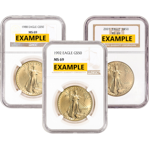 AMERICAN GOLD EAGLE NGC AND PCGS - 1 OZ AMERICAN GOLD EAGLE NGC MS69 - 1GEN69
