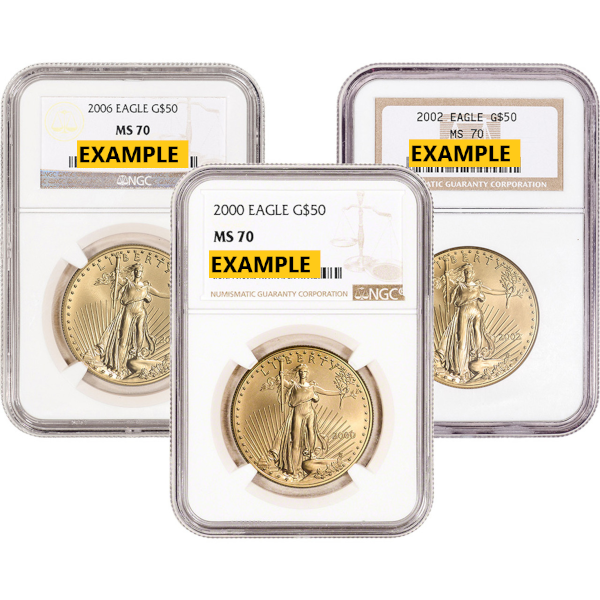 AMERICAN GOLD EAGLE NGC AND PCGS - 1 OZ AMERICAN GOLD EAGLE NGC70 - 1GEN70
