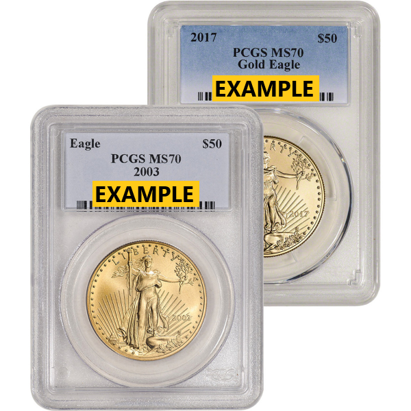 AMERICAN GOLD EAGLE NGC AND PCGS - 1 OZ AMERICAN GOLD EAGLE PCGS70 - 1GEP70
