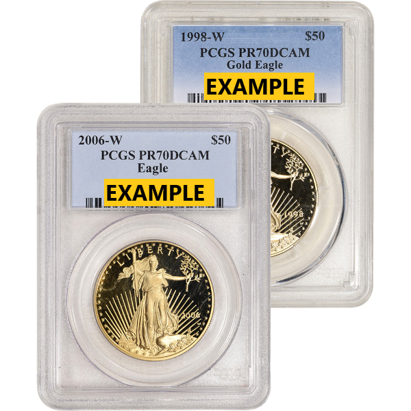 AMERICAN GOLD EAGLE NGC AND PCGS - 1OZ AMERICAN GOLD EAGLE PCGS70 PROOF - 1GEP70PR
