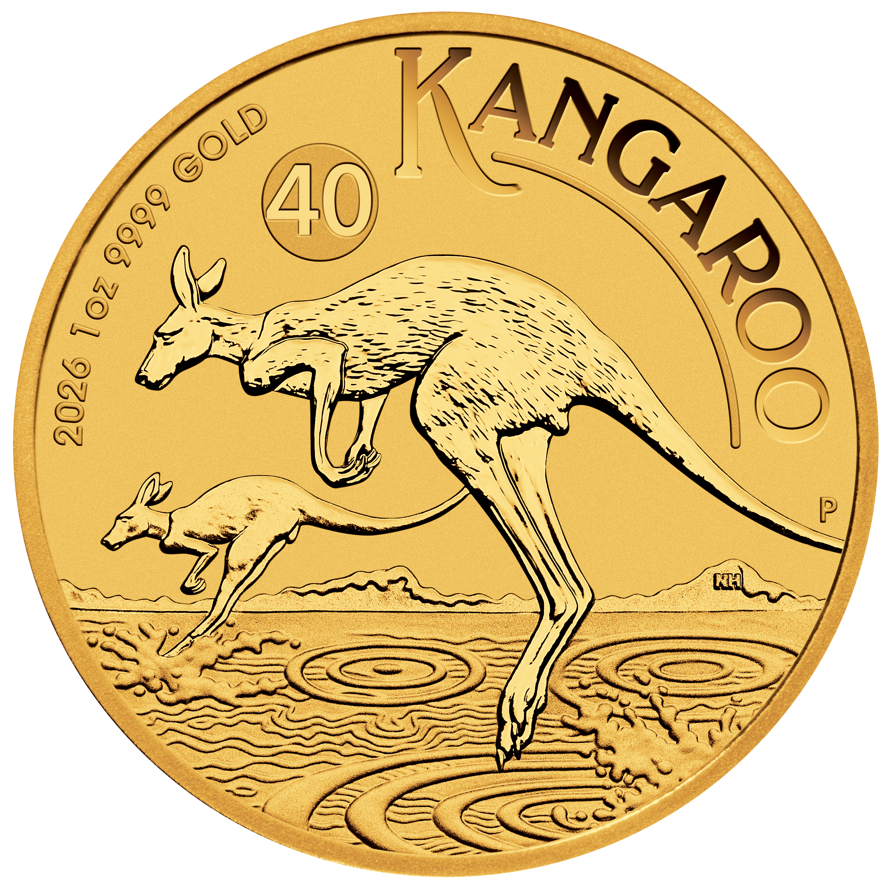 1 OZ GOLD KANGAROO front