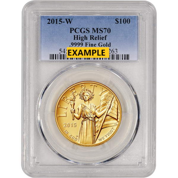 U.S. GOLD COMMEMORATIVES - 2015 1 OZ GOLD LIBERTY PCGS70 HIGH RELIEF - 1GLIB2015P70HR